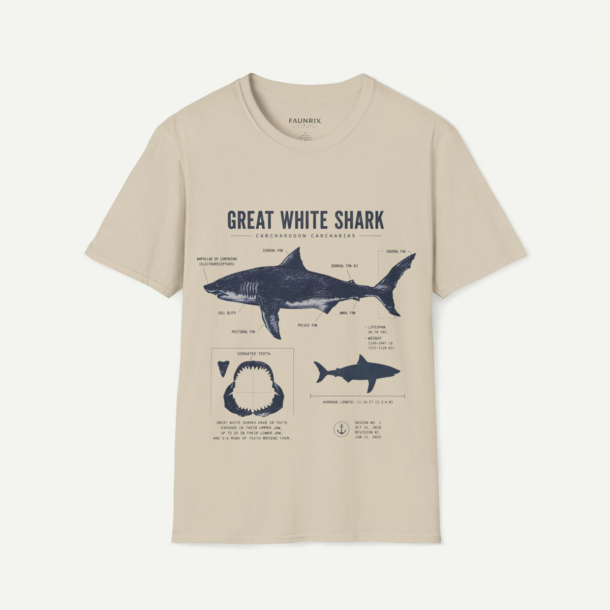 Great White Shark Anatomy T-shirt