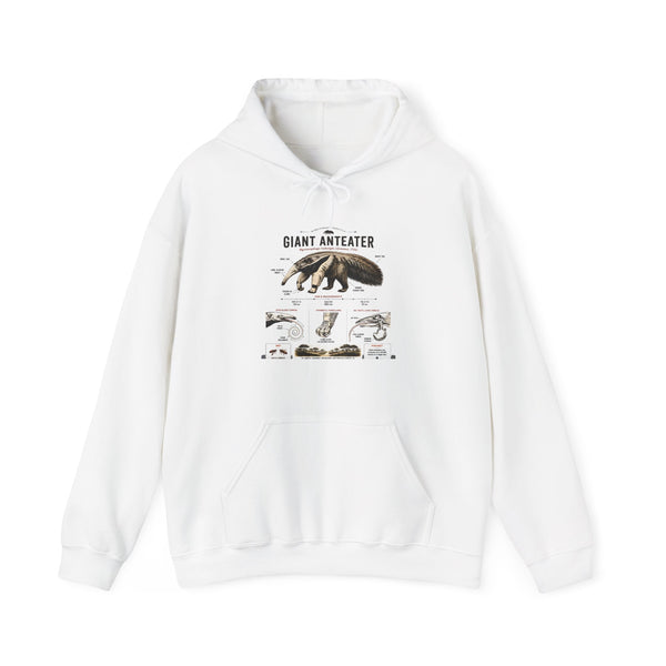 Giant Anteater Anatomy Hoodie — Illustrated Wildlife Diagram Sweatshirt