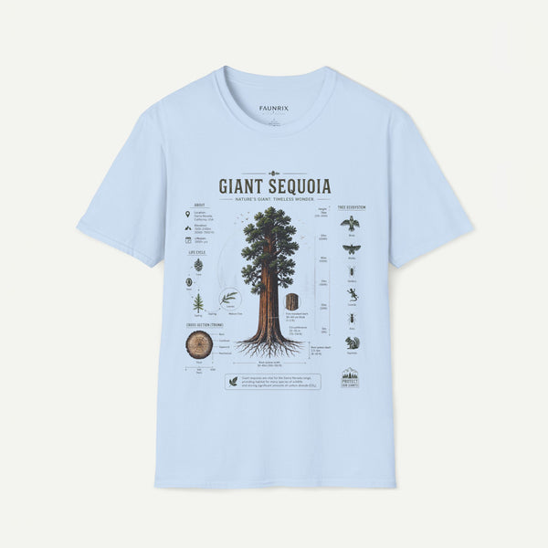 Giant Sequoia Anatomy T-Shirt — Botanical Tree Illustration Tee