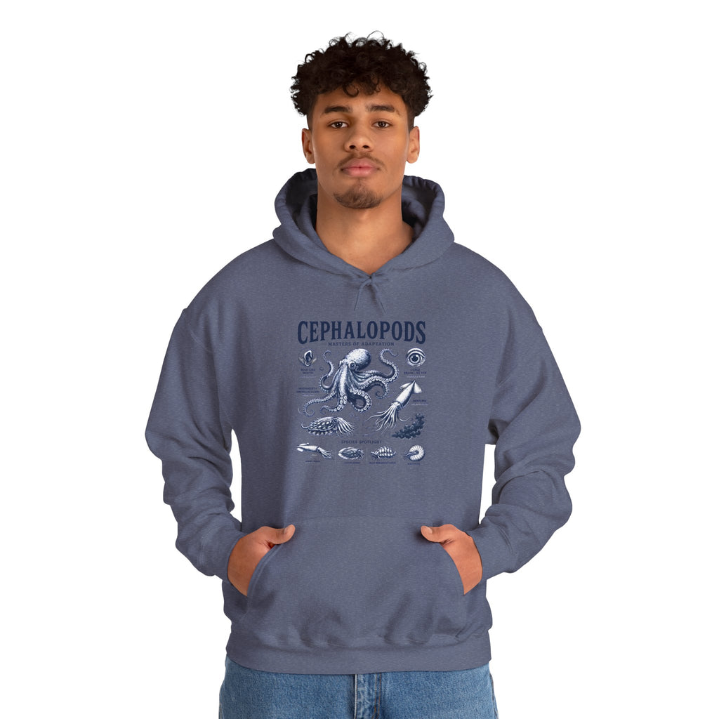 Cephalopods Hoodie — Vintage Marine Octopus Illustration Sweatshirt