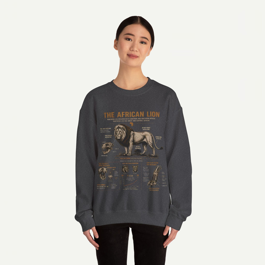 African Lion Anatomy Crewneck Sweatshirt