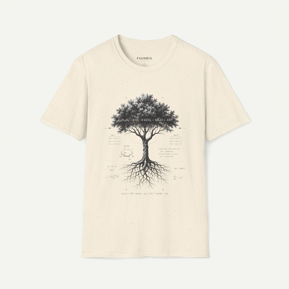 Tree of Life T‑Shirt — Botanical Graphic with Roots and Photosynthesis Diagram Main image