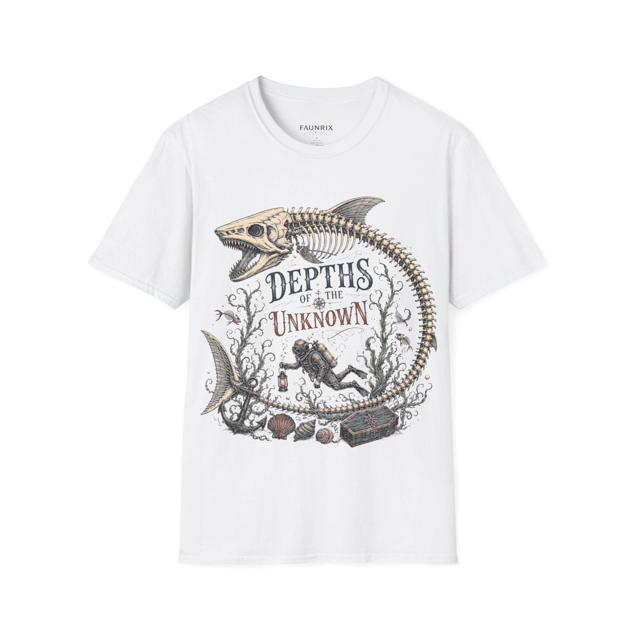 Depths of the Unknown Fish Skeleton T-Shirt Secondary image