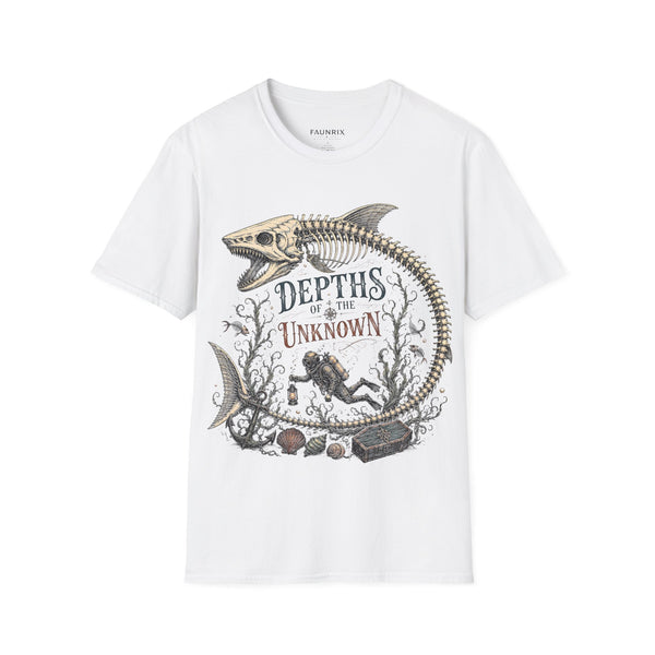 Depths of the Unknown Fish Skeleton T-Shirt