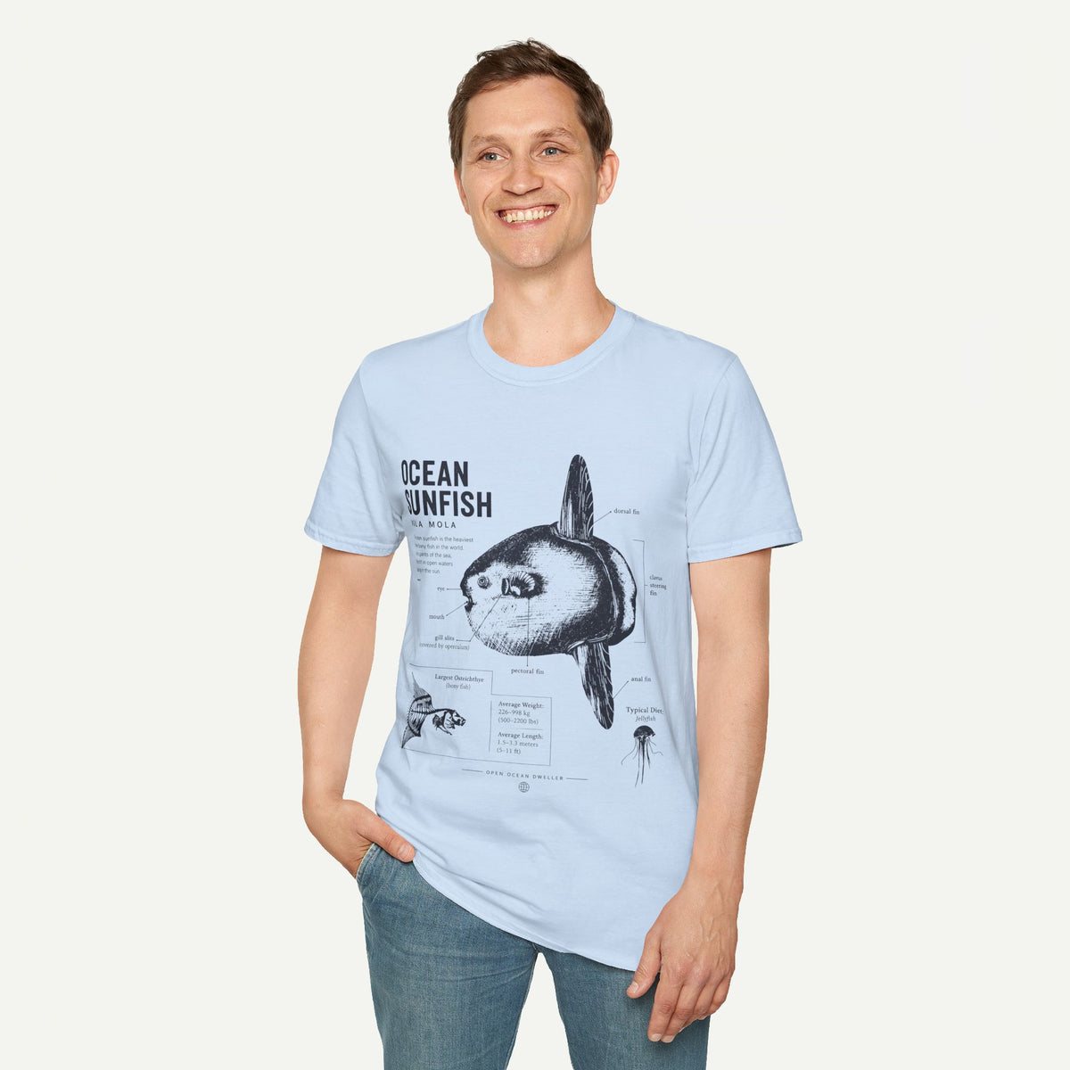 Sunfish Anatomy T-Shirt — Ocean Sunfish Graphic Tee for Marine Lovers