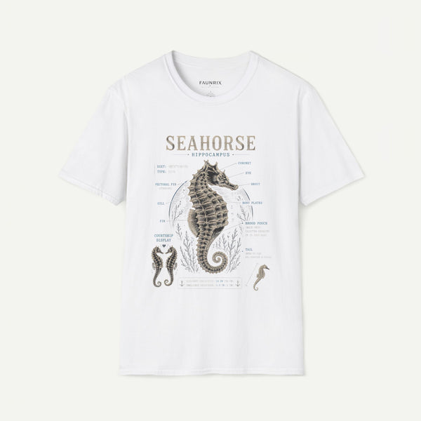 Seahorse Anatomy Tee — Vintage Marine Biology T-Shirt