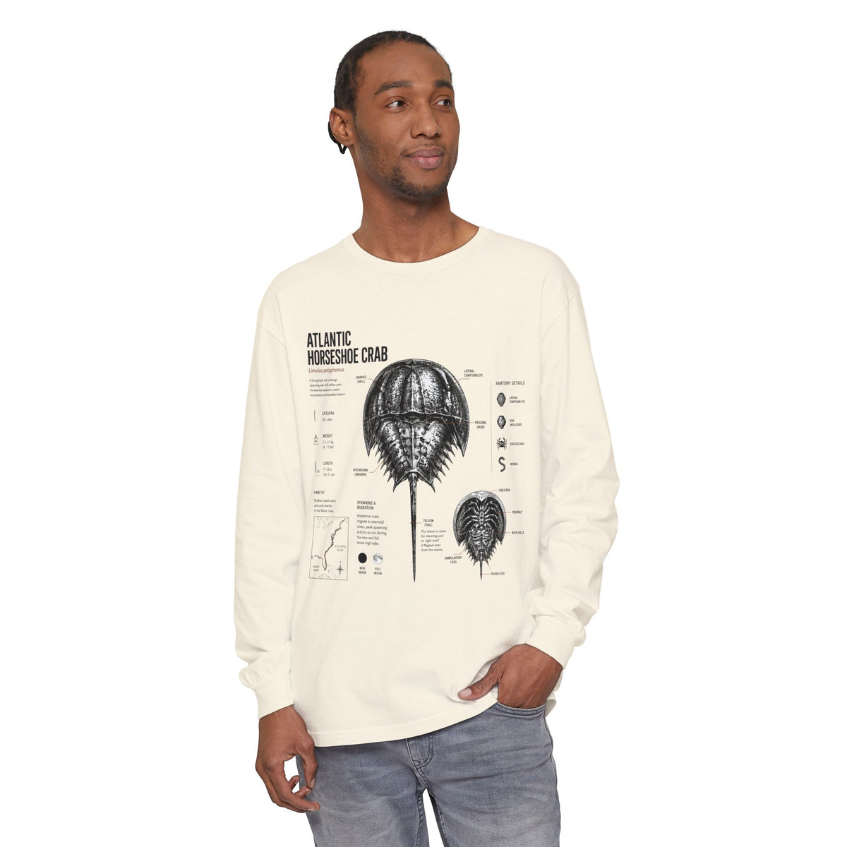 Atlantic Horseshoe Crab Anatomy Long Sleeve Tee
