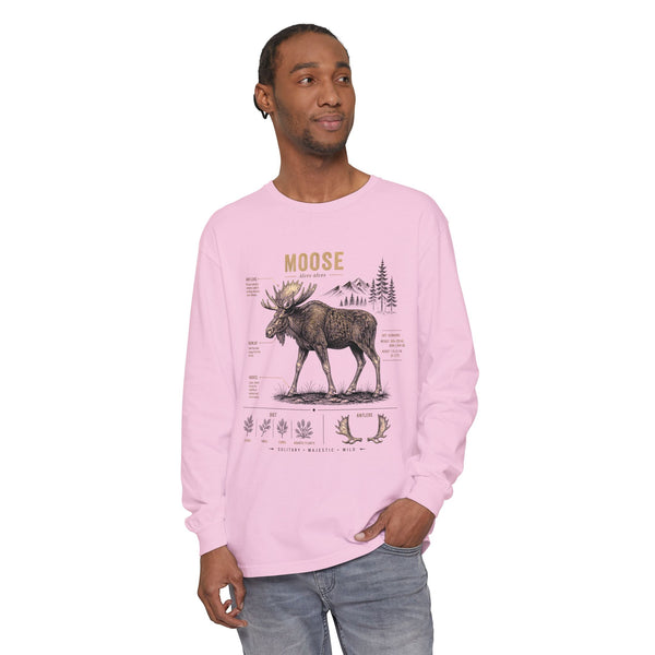 Moose Anatomy Long Sleeve Shirt — Wildlife Nature Tee
