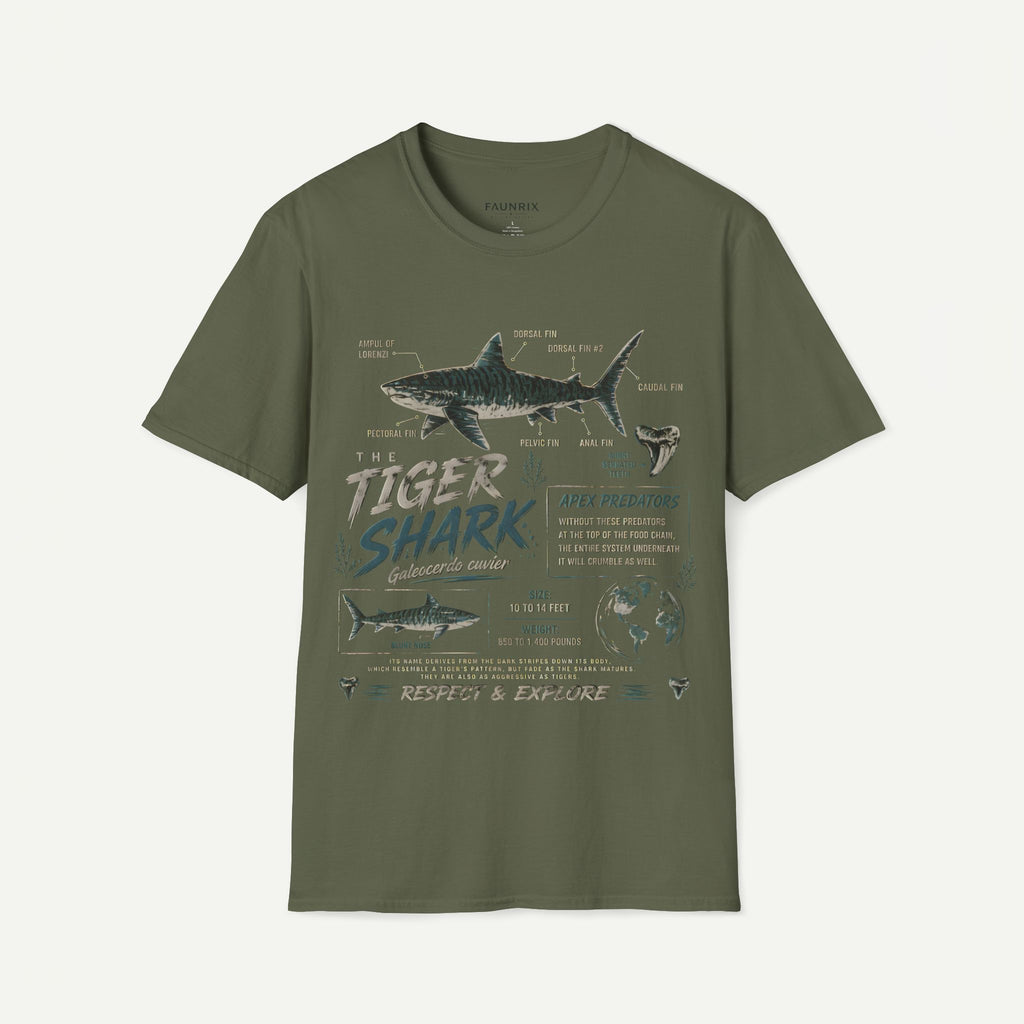 Tiger Shark Anatomy Tee — Vintage Apex Predator Graphic T-Shirt