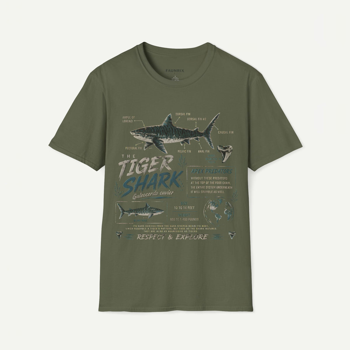 Tiger Shark Anatomy Tee — Vintage Apex Predator Graphic T-Shirt