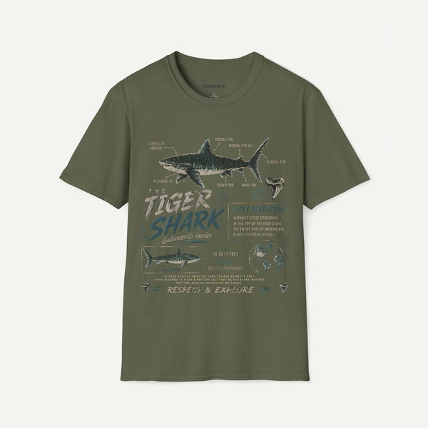 Tiger Shark Anatomy Tee — Vintage Apex Predator Graphic T-Shirt
