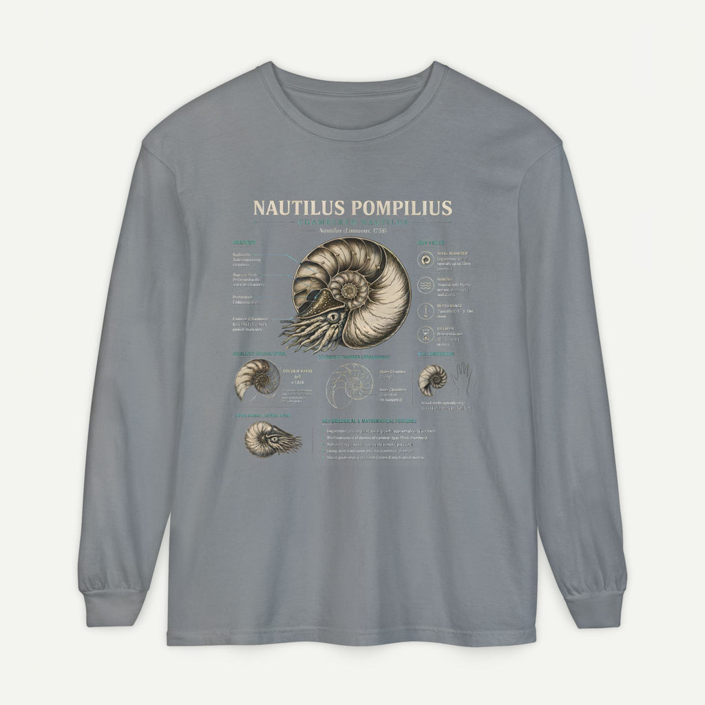 Nautilus Pompilius Anatomy Long Sleeve Tee — Vintage Marine Science Shirt