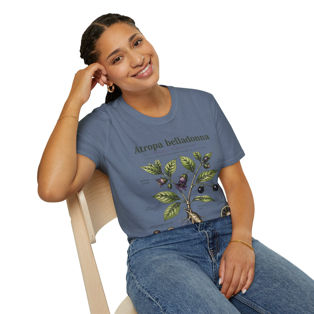 Atropa belladonna Botanical Anatomy T-Shirt — Vintage Deadly Nightshade Illustration