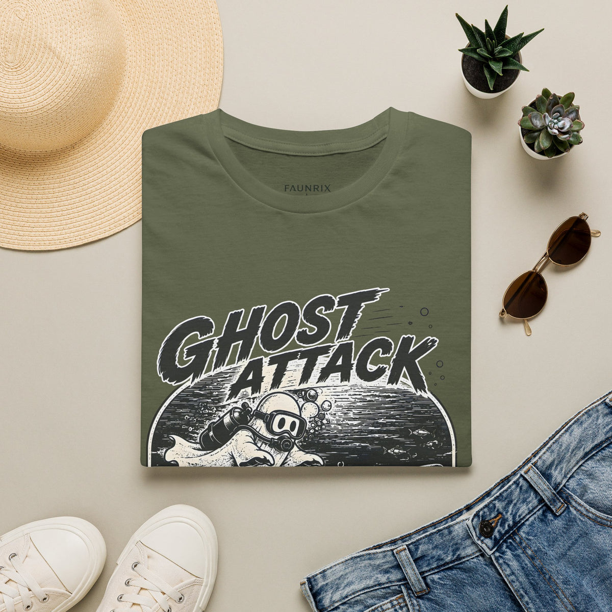 Ghost Attack T-Shirt — Vintage Horror Graphic Tee