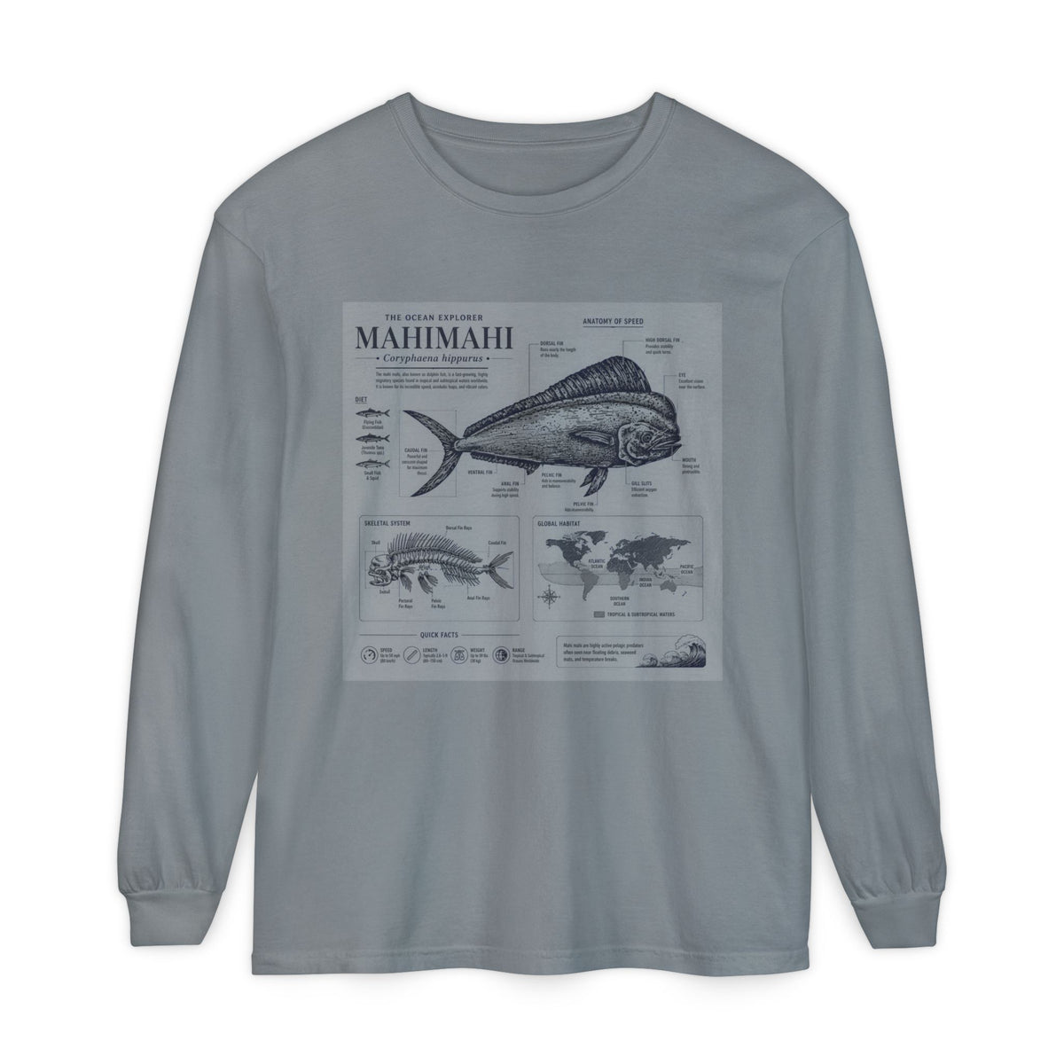 Mahimahi Fish Anatomy Long Sleeve Shirt