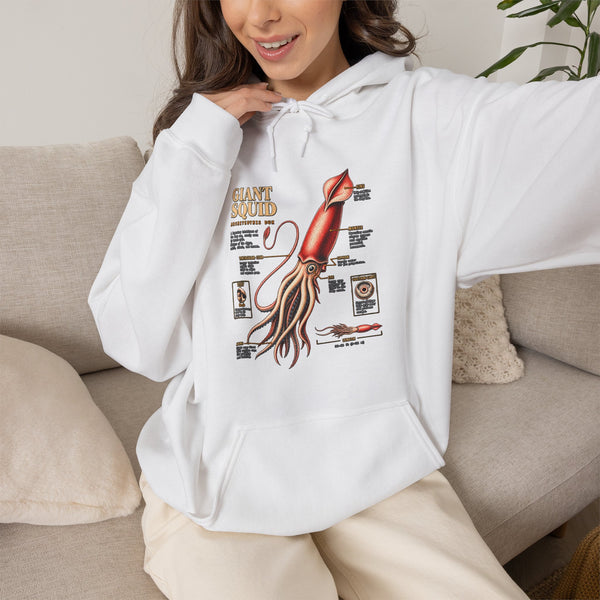 Squid Anatomy Hoodie — Vintage Scientific Illustration Pullover