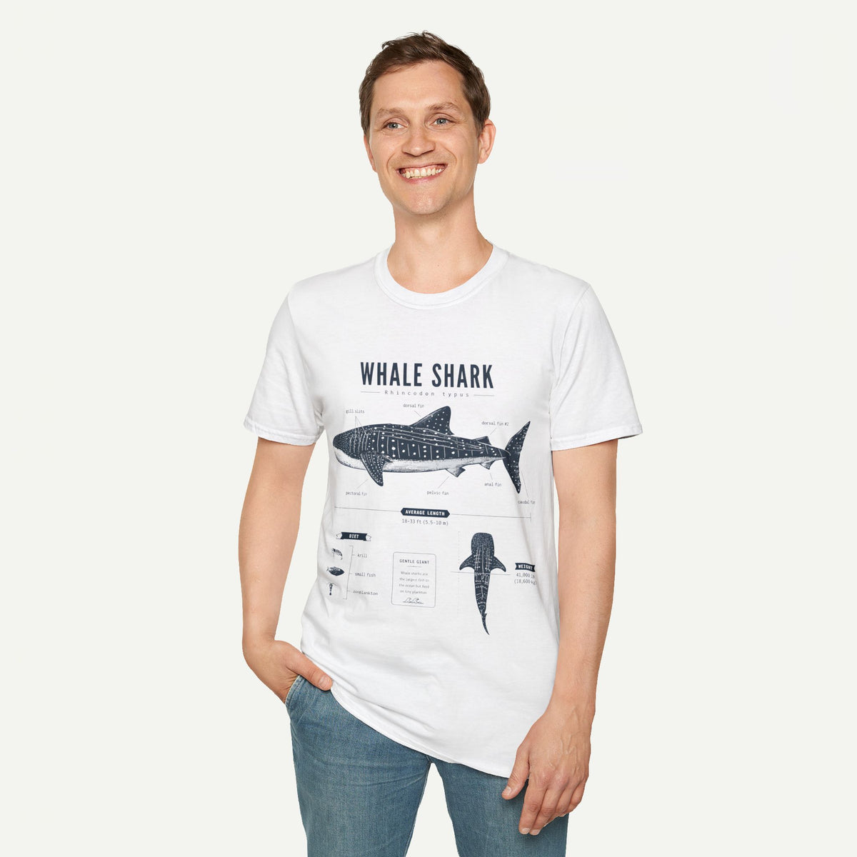 Whale Shark Anatomy Graphic T-Shirt — Marine Life Illustration Tee