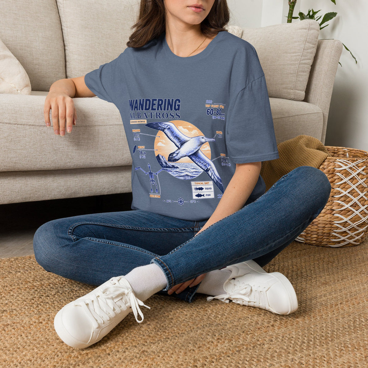 Wandering Albatross Anatomy T-Shirt — Vintage Seabird Graphic Tee