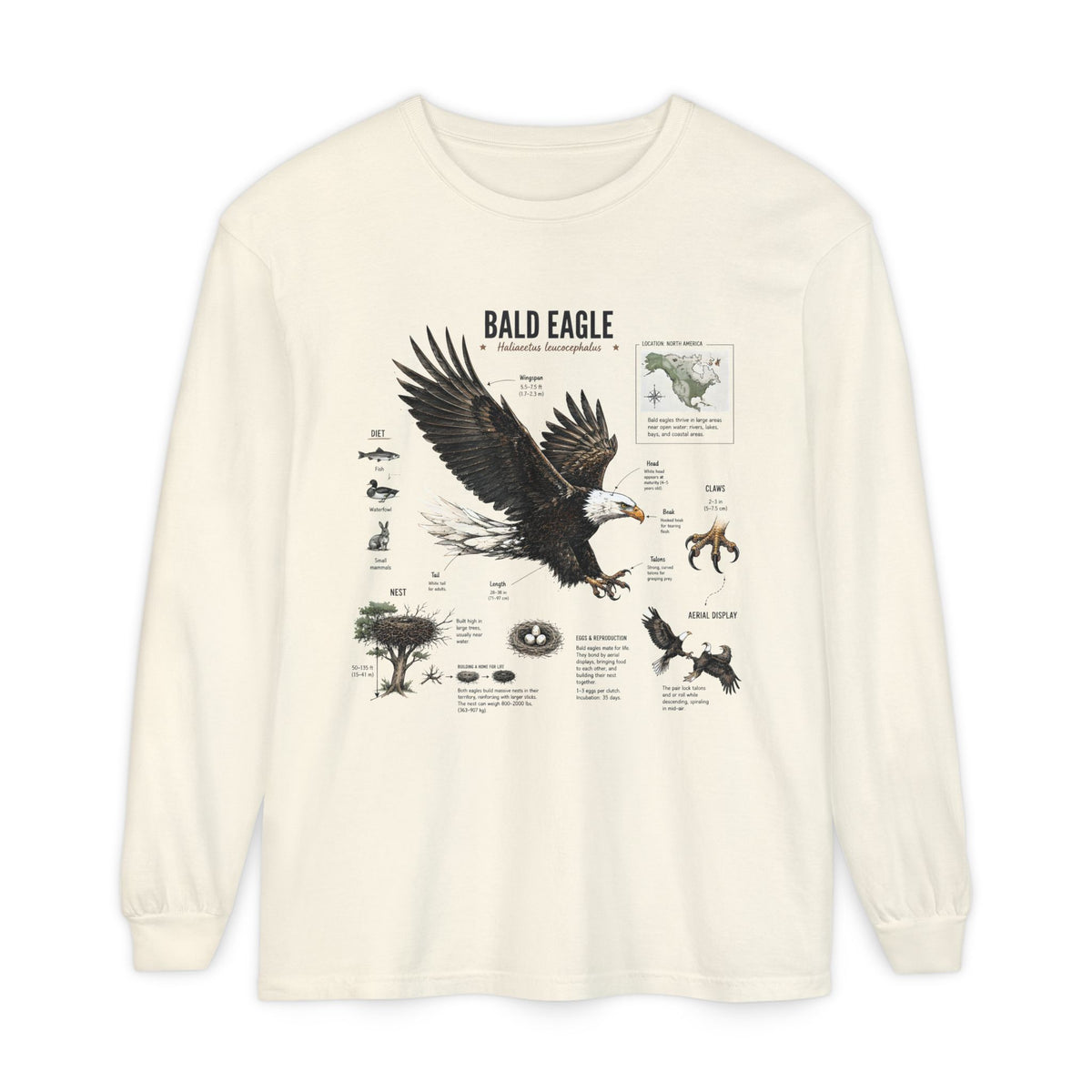 Bald Eagle Anatomy Long Sleeve Tee
