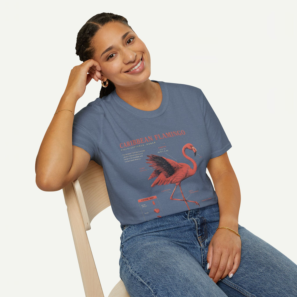 Flamingo Anatomy T-shirt — "Caribbean Flamingo" Vintage Tropical Tee