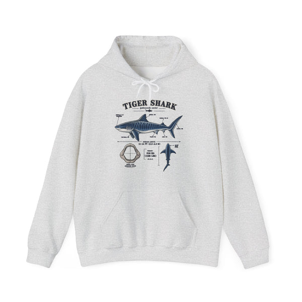 Tiger Shark Anatomy Hoodie — Nautical Science Graphic Pullover