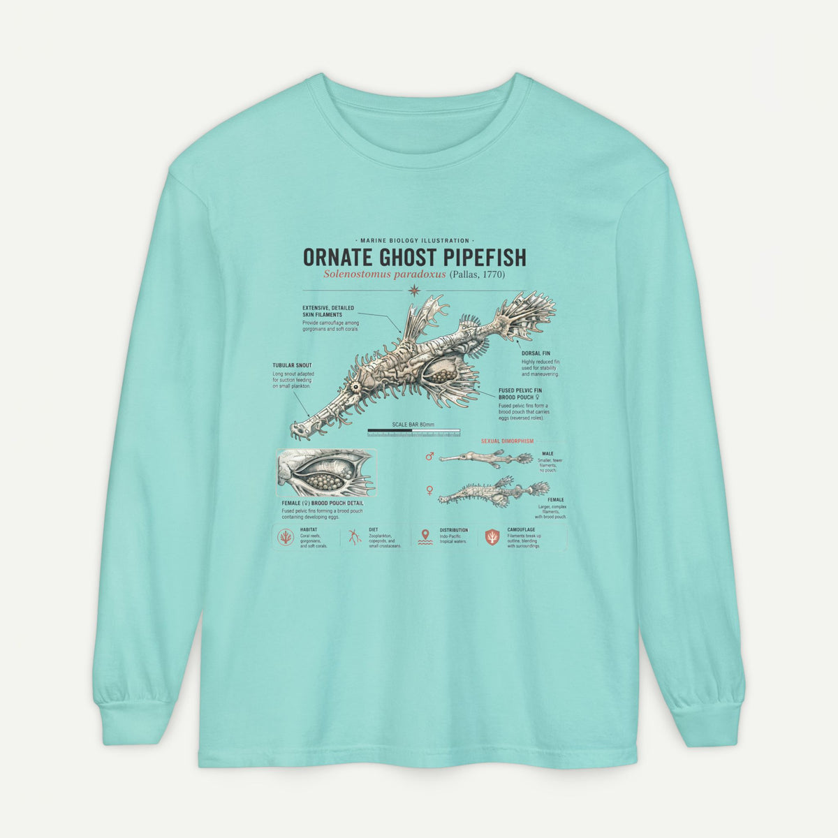 Ornate Ghost Pipefish Anatomical Long Sleeve Tee
