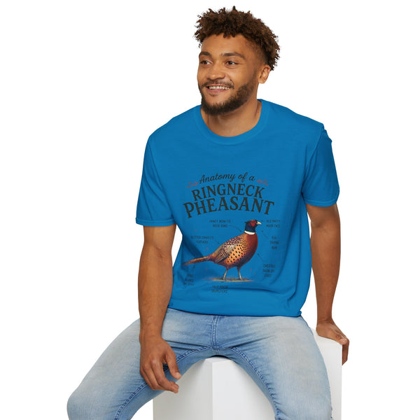 Ringneck Pheasant Anatomy T-Shirt — Illustrated Bird Diagram Tee