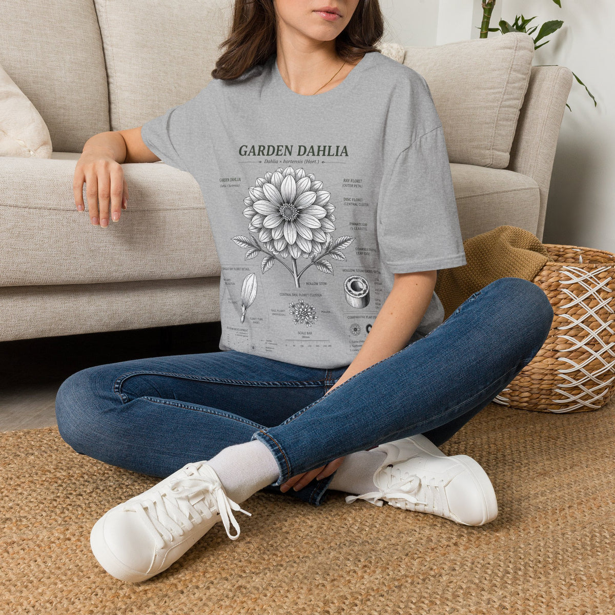 Dahlia Botanical Tee — 'Garden Dahlia' Floral Anatomy T-Shirt