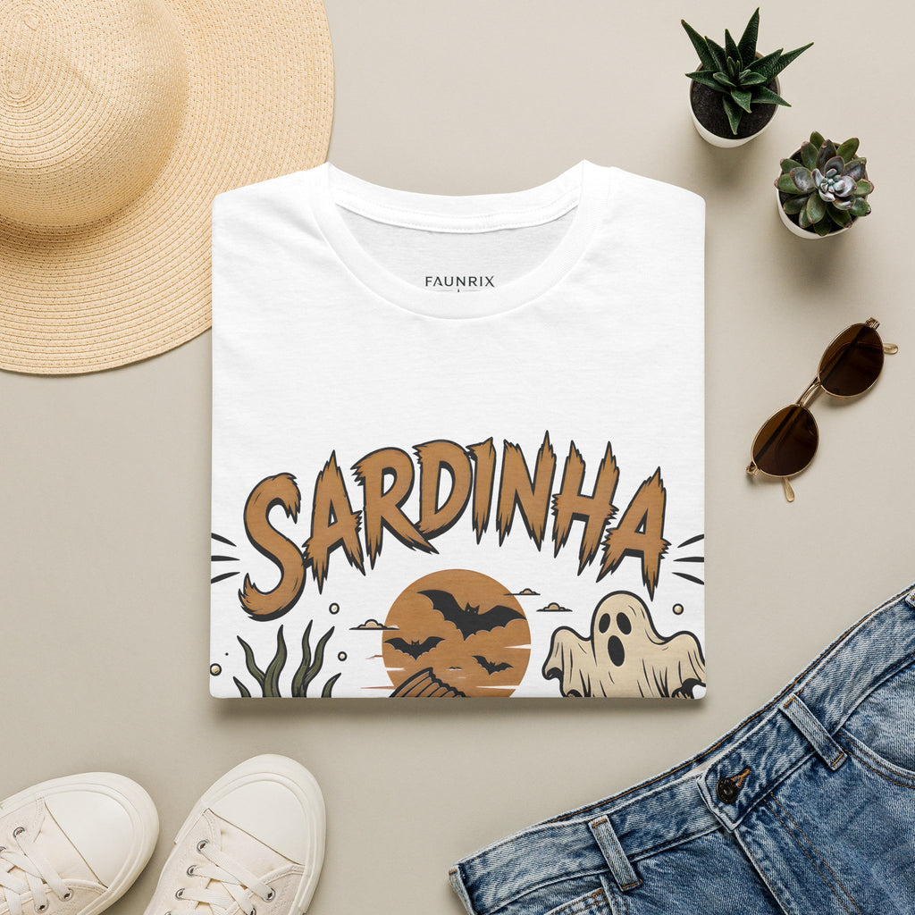 Sardinha Halloween T-Shirt — Spooky Fish Ghost Graphic Tee