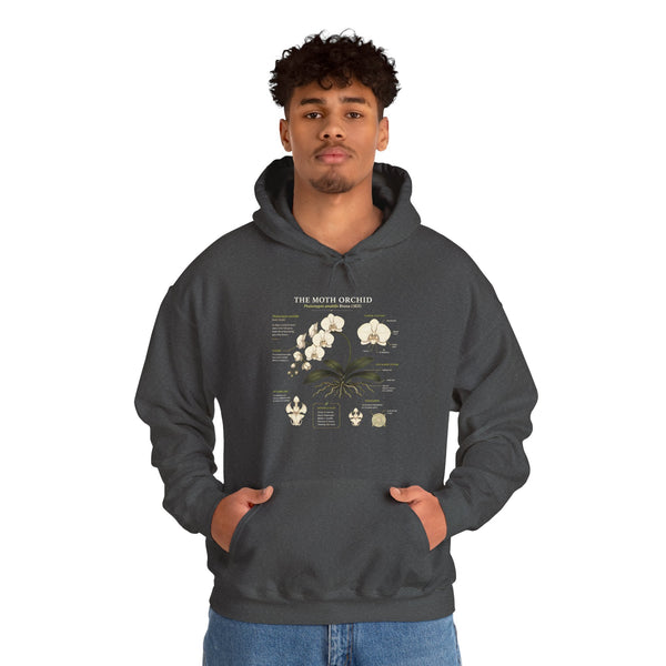 Botanical Orchid Anatomy Hoodie — Vintage Plant Illustration Sweatshirt