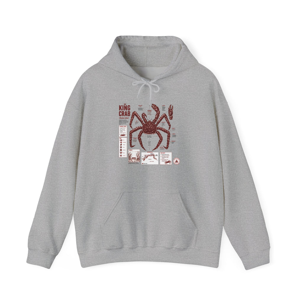 King Crab Anatomy Hoodie — Vintage Seafood Diagram Sweatshirt