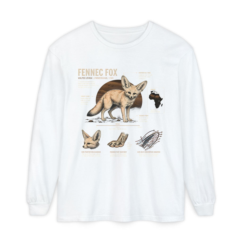 Fennec Fox Anatomy Long Sleeve Tee — Wildlife Anatomy Graphic Shirt
