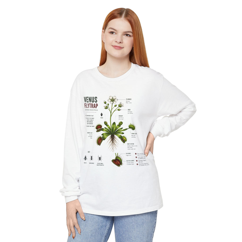 Venus Flytrap Anatomy Long Sleeve Tee — Botanical Science Shirt