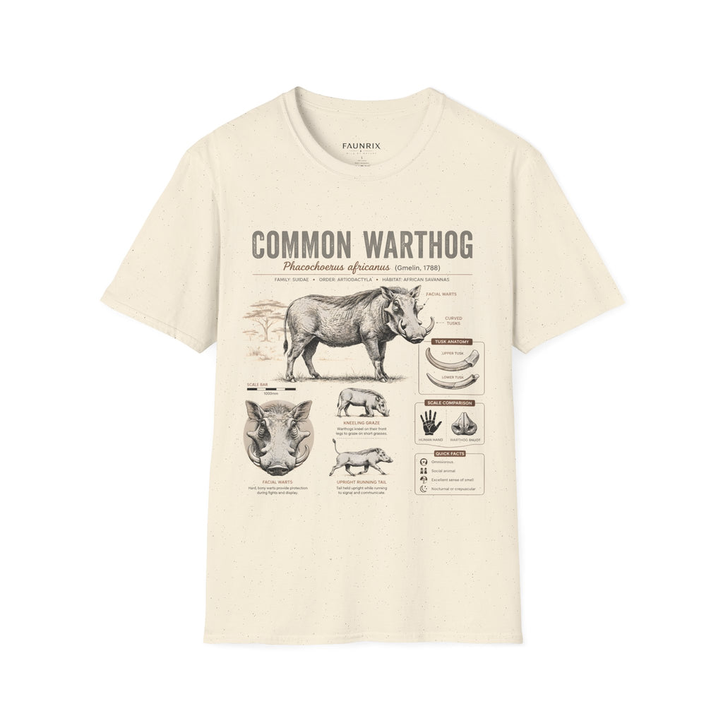Common Warthog Anatomy T-Shirt — Vintage Wildlife Graphic Tee