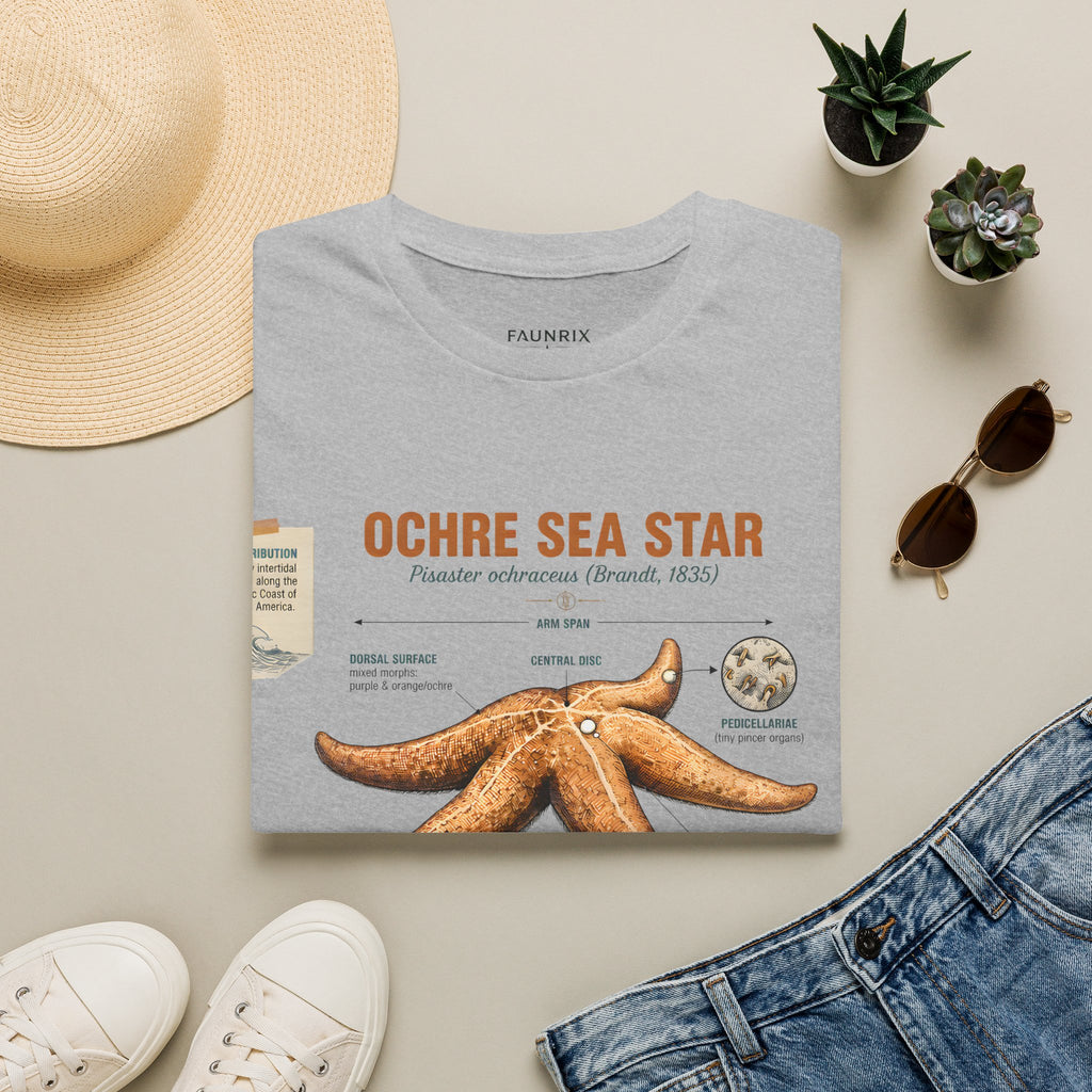 Sea Star Anatomy T-Shirt — Ochre Starfish Illustration Tee