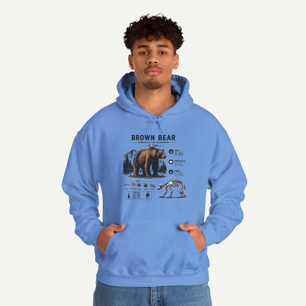 Brown Bear Anatomy Hoodie — Vintage Wildlife Graphic Sweatshirt