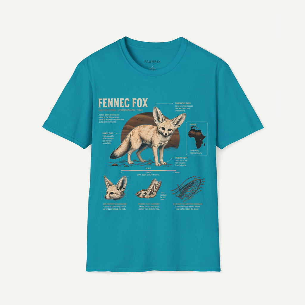 Fennec Fox Anatomy Tee — Illustrated Desert Fox Graphic T-Shirt