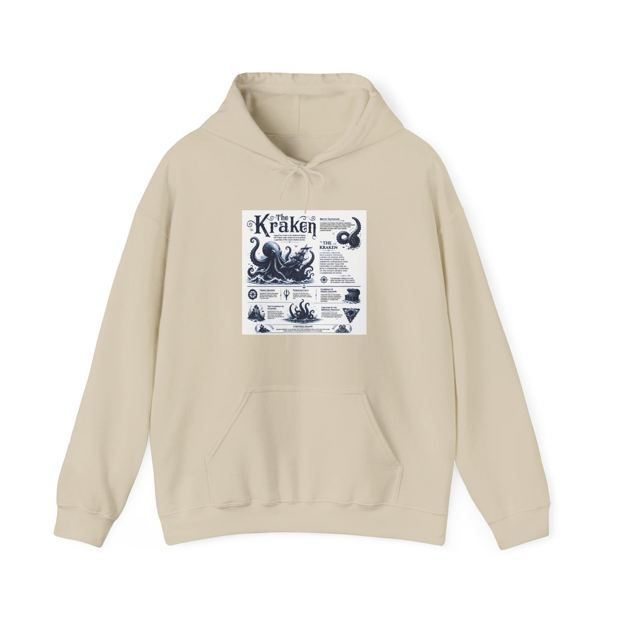 Kraken Nautical Hoodie – Vintage Sea Monster Diagram Sweatshirt