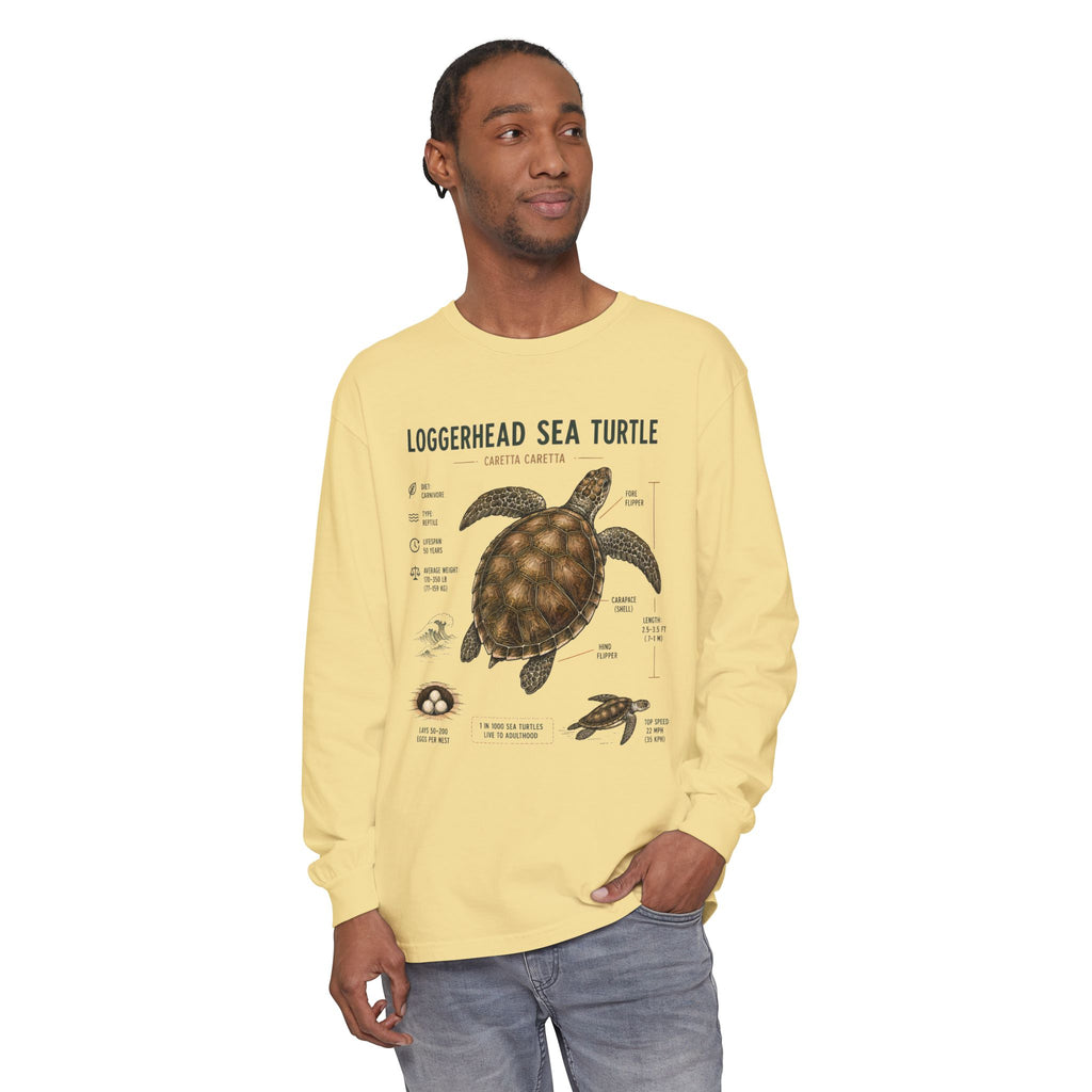 Loggerhead Sea Turtle Anatomy Long Sleeve Tee