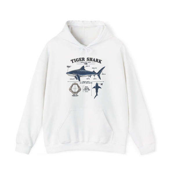 Tiger Shark Anatomy Hoodie — Nautical Science Graphic Pullover