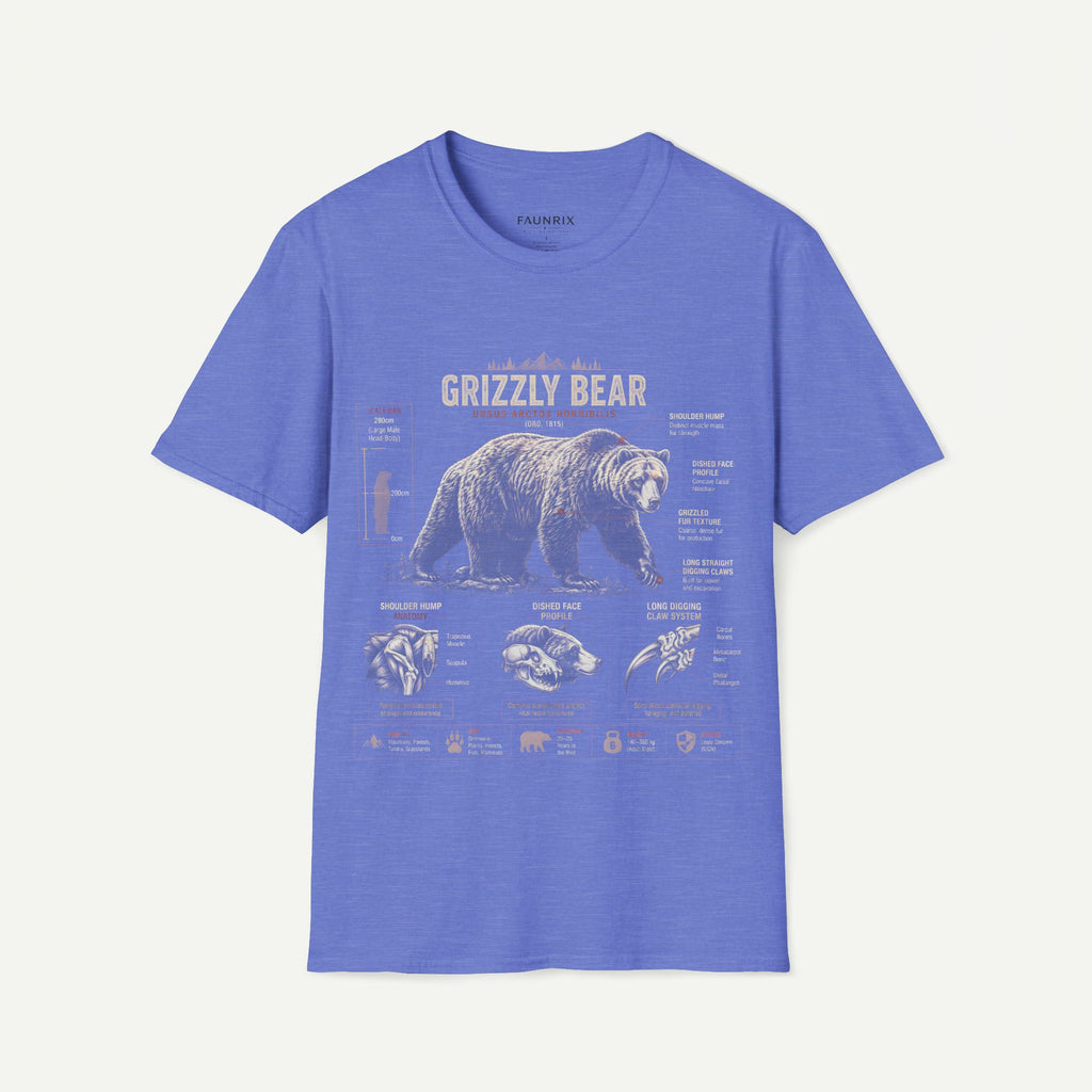 Grizzly Bear Anatomy Vintage Graphic T-Shirt — Wildlife Animal Tee