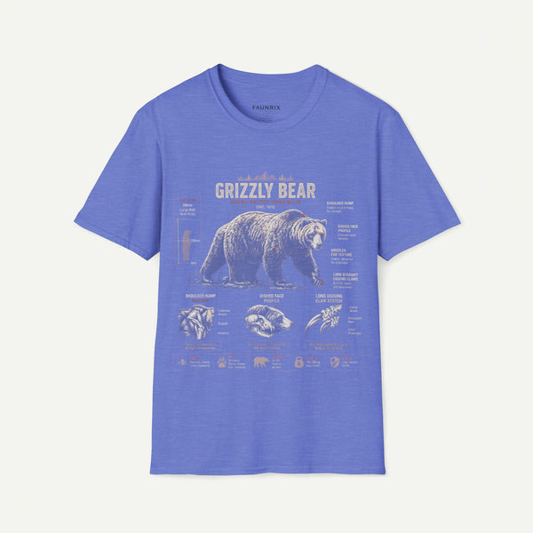 Grizzly Bear Anatomy Vintage Graphic T-Shirt — Wildlife Animal Tee