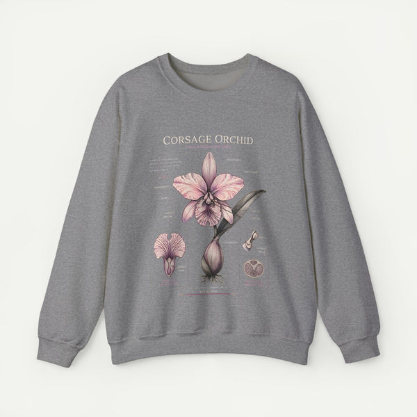Corsage Orchid Sweatshirt — Botanical Anatomy Floral Crewneck