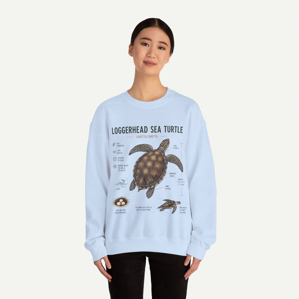 Loggerhead Sea Turtle Anatomy Sweatshirt — Marine Life Educational Crewneck