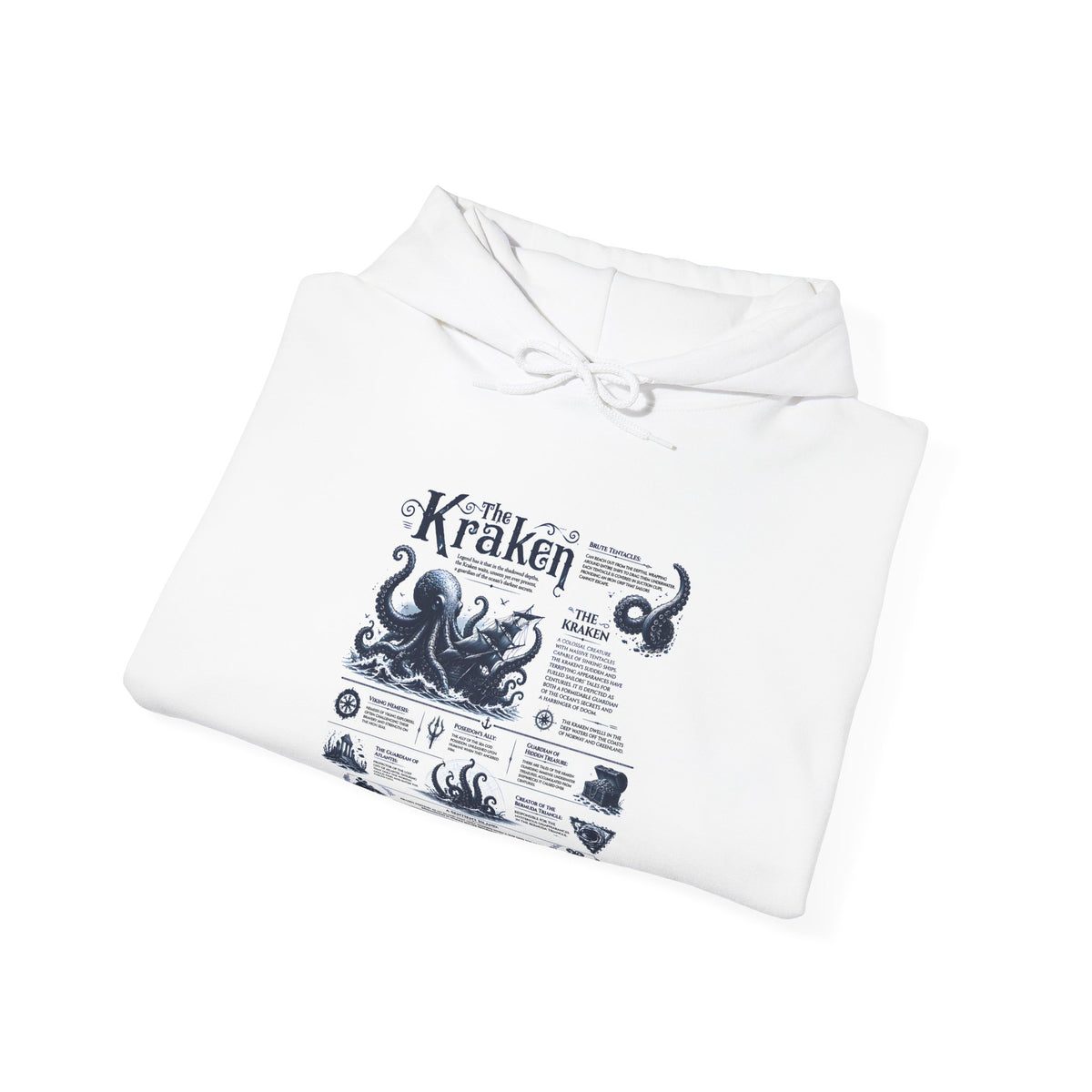 Kraken Nautical Hoodie – Vintage Sea Monster Diagram Sweatshirt