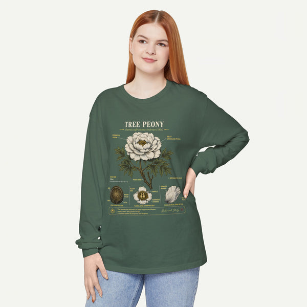 Tree Peony Illustration Long Sleeve Tee