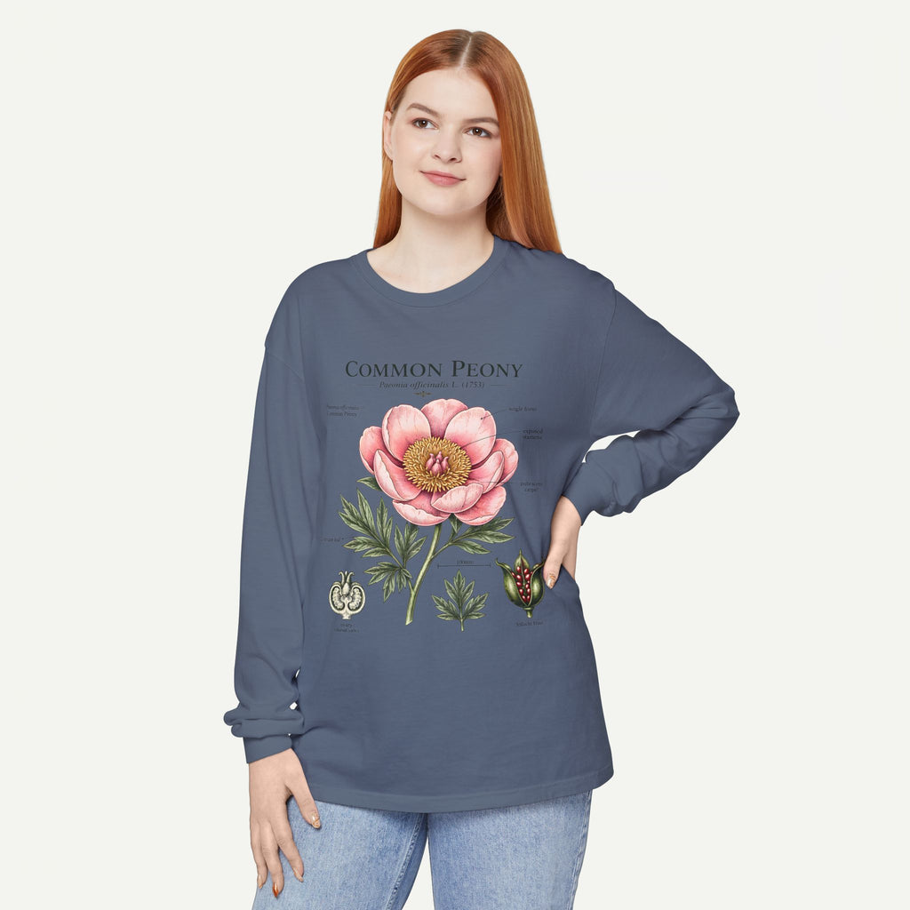 Botanical 'Common Peony' Long Sleeve Tee