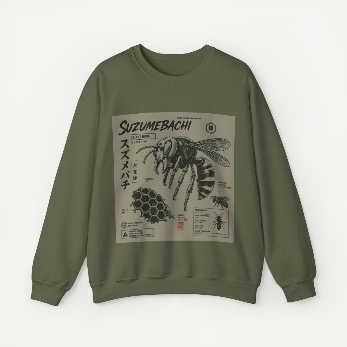 Suzumebachi Hornet Anatomy Crewneck Sweatshirt