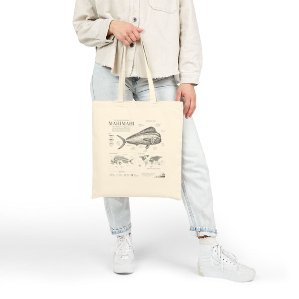 Mahi Mahi Fish Anatomy Tote Bag – Vintage Nautical Canvas Grocery Tote