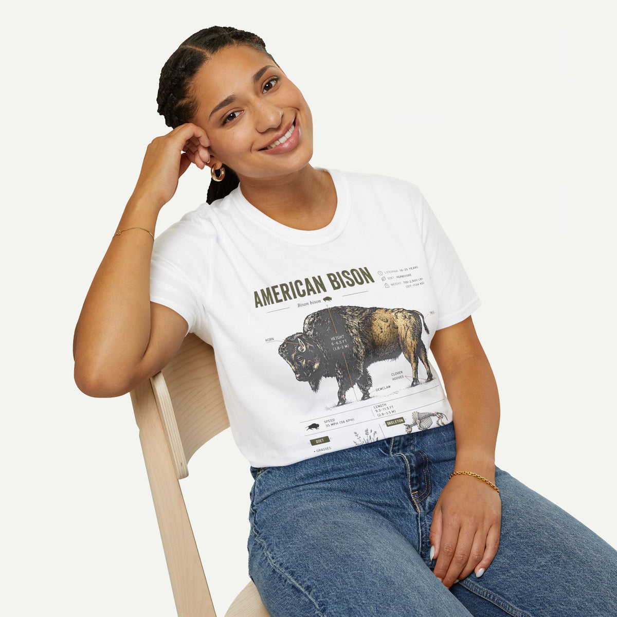 Vintage American Bison Anatomy T-Shirt